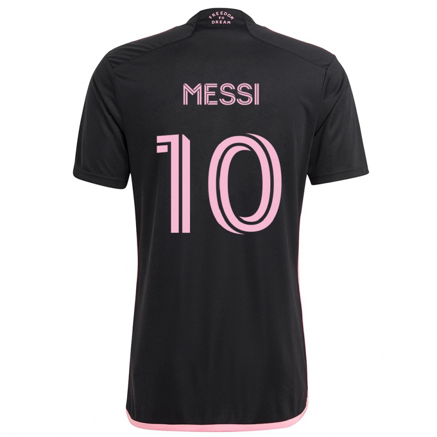 Kids Football Lionel Messi #10 Black Away Jersey 2024/25 T-Shirt Uk