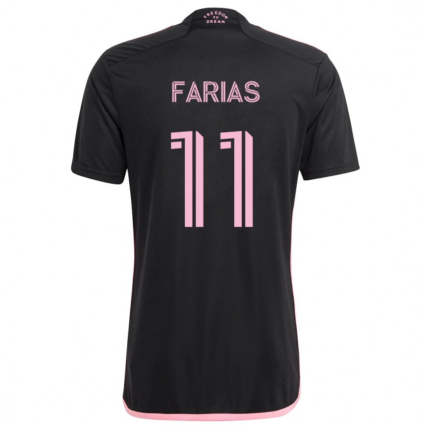 Kids Football Facundo Farías #11 Black Away Jersey 2024/25 T-Shirt Uk