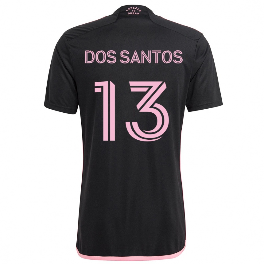 Kids Football Cj Dos Santos #13 Black Away Jersey 2024/25 T-Shirt Uk