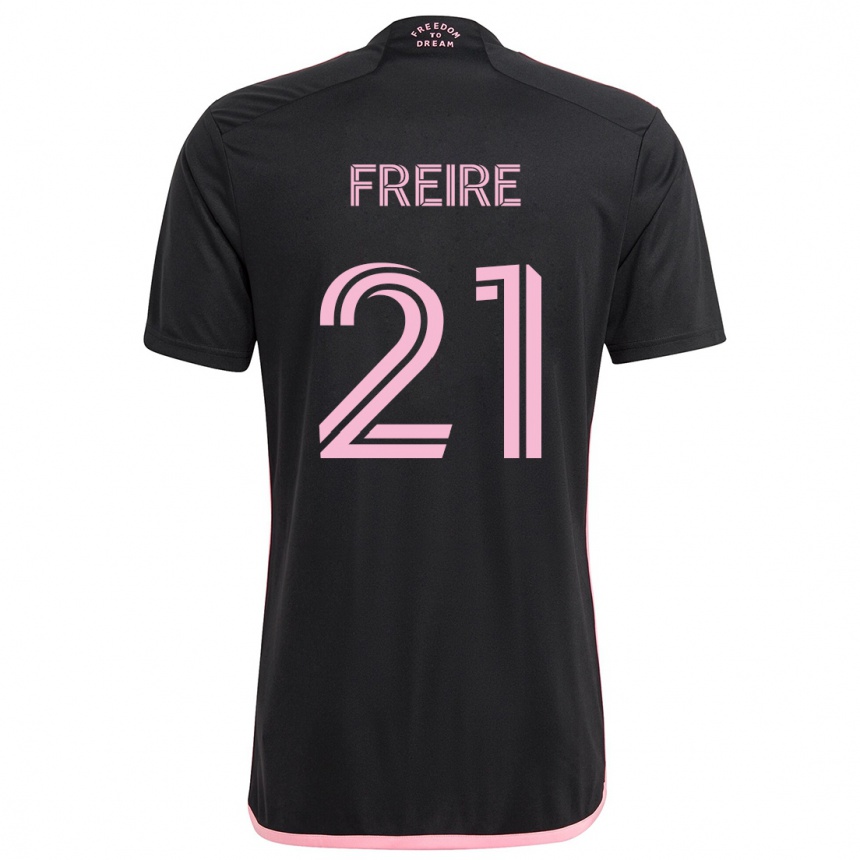 Kids Football Nicolas Freire #21 Black Away Jersey 2024/25 T-Shirt Uk