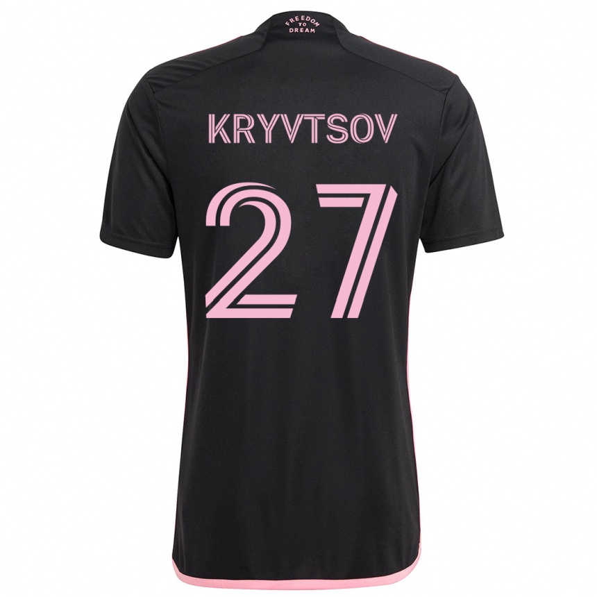 Kids Football Sergiy Kryvtsov #27 Black Away Jersey 2024/25 T-Shirt Uk