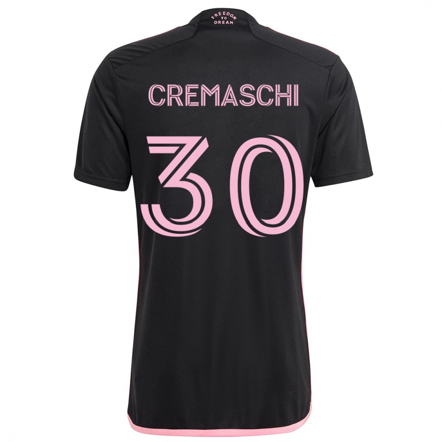 Kids Football Benja Cremaschi #30 Black Away Jersey 2024/25 T-Shirt Uk