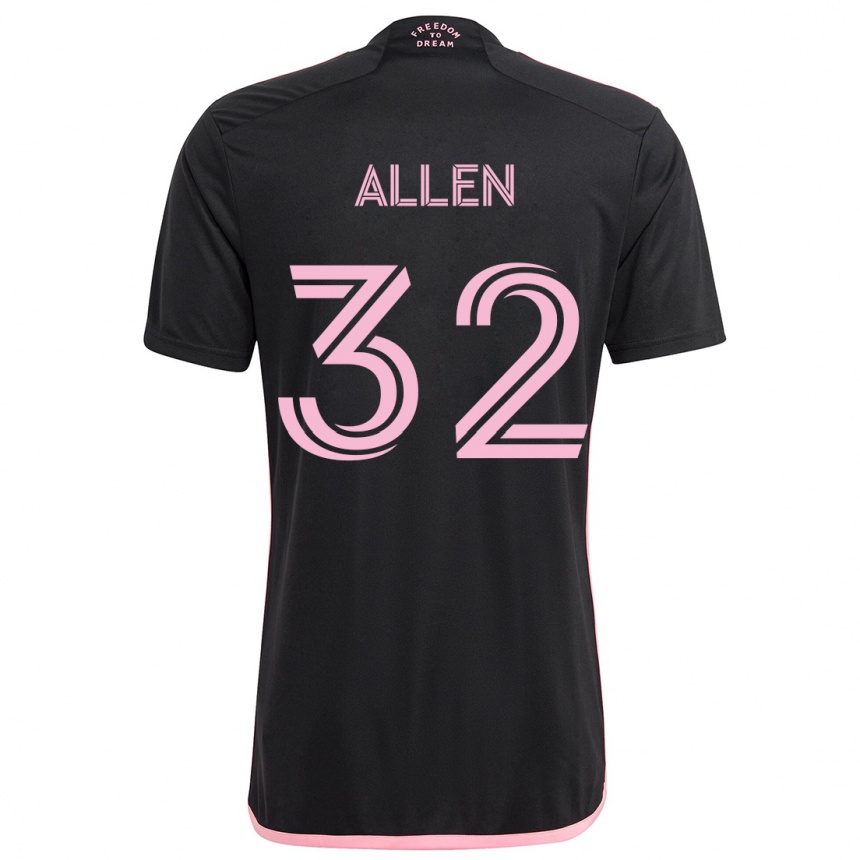 Kids Football Noah Allen #32 Black Away Jersey 2024/25 T-Shirt Uk