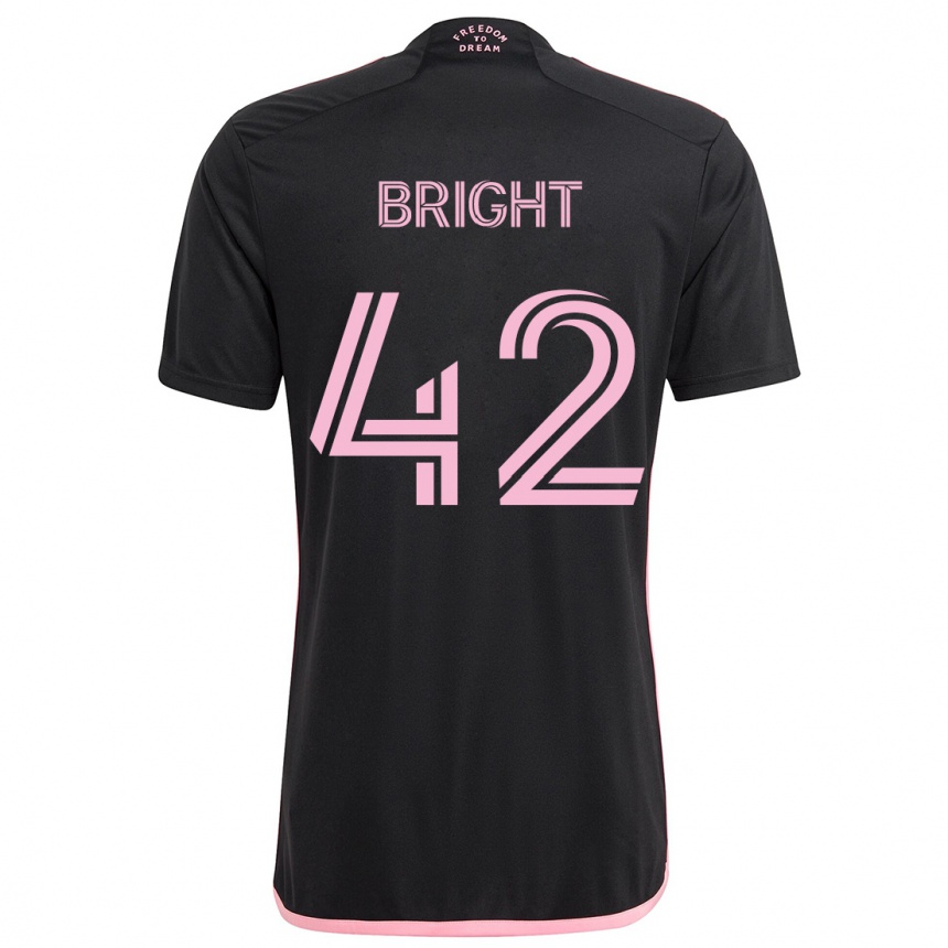 Kids Football Yannick Bright #42 Black Away Jersey 2024/25 T-Shirt Uk