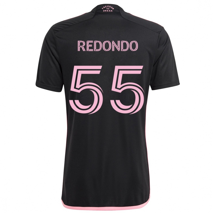 Kids Football Federico Redondo #55 Black Away Jersey 2024/25 T-Shirt Uk