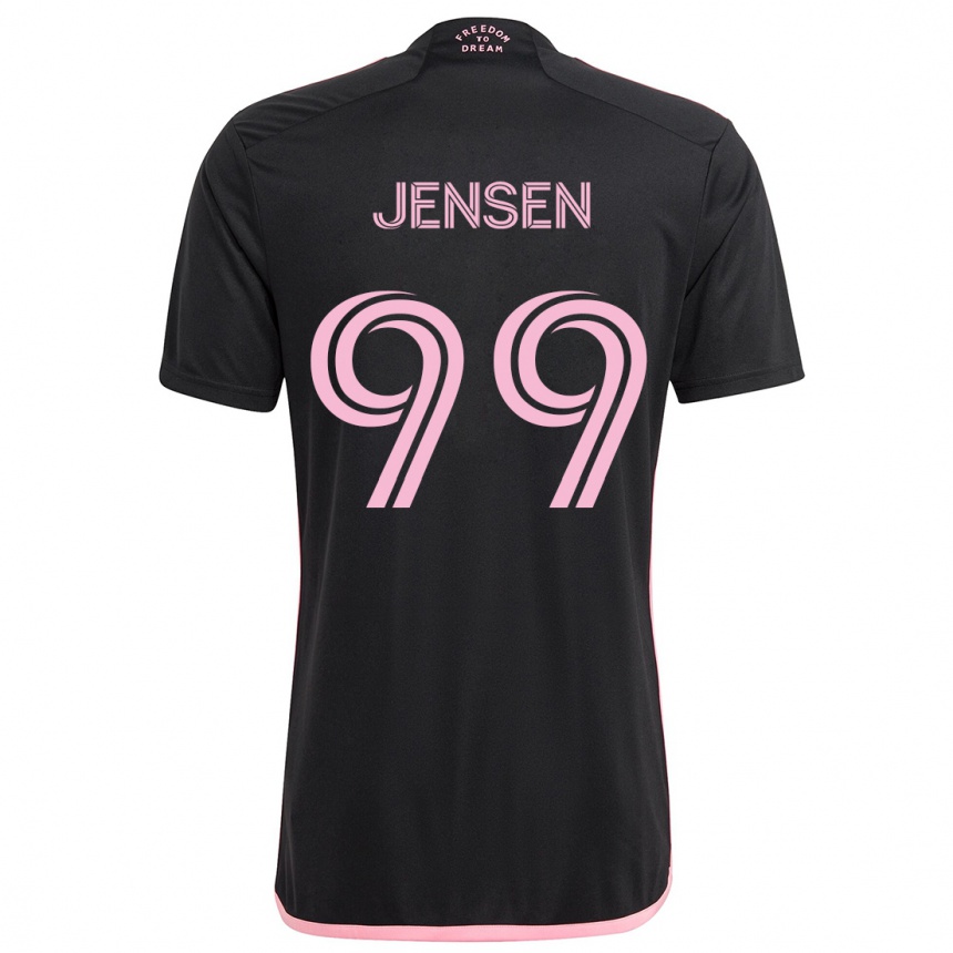 Kids Football Cole Jensen #99 Black Away Jersey 2024/25 T-Shirt Uk