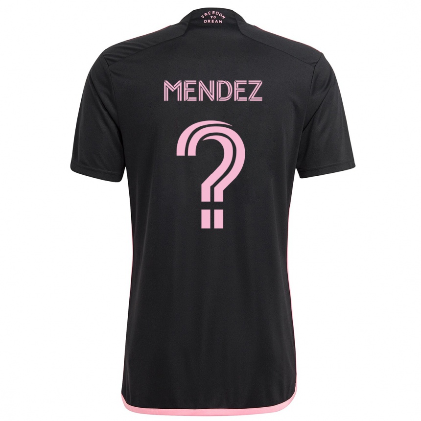 Kids Football Dylan Mendez #0 Black Away Jersey 2024/25 T-Shirt Uk