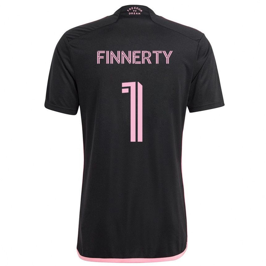 Kids Football Owen Finnerty #1 Black Away Jersey 2024/25 T-Shirt Uk