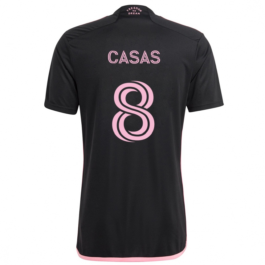 Kids Football Pep Casas #8 Black Away Jersey 2024/25 T-Shirt Uk