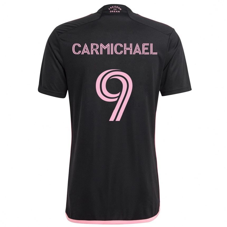 Kids Football Ryan Carmichael #9 Black Away Jersey 2024/25 T-Shirt Uk