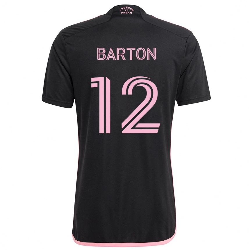 Kids Football Tye Barton #12 Black Away Jersey 2024/25 T-Shirt Uk