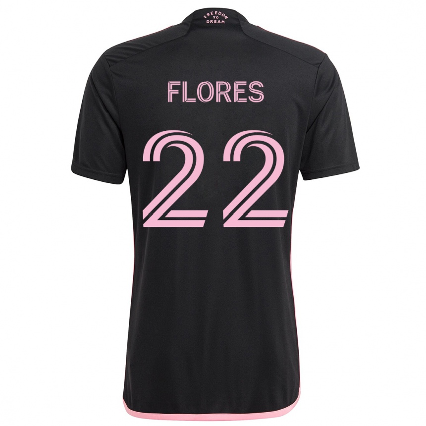 Kids Football Alejandro Flores #22 Black Away Jersey 2024/25 T-Shirt Uk