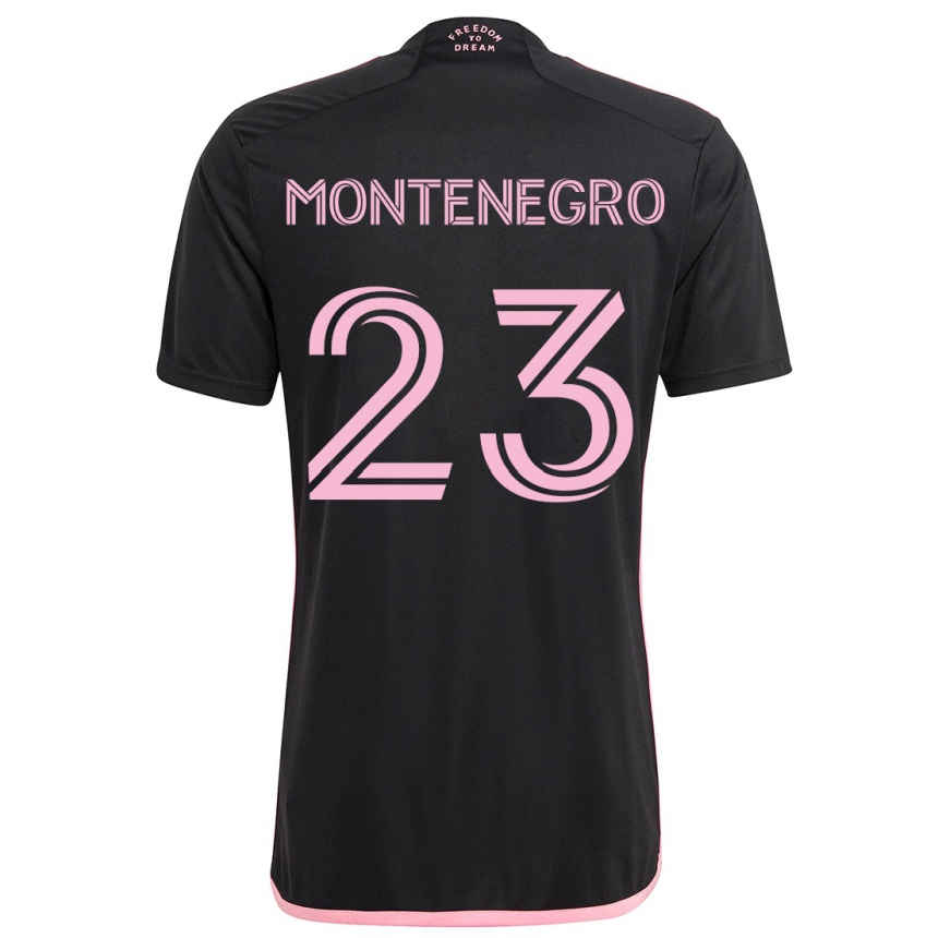 Kids Football Ricardo Montenegro #23 Black Away Jersey 2024/25 T-Shirt Uk