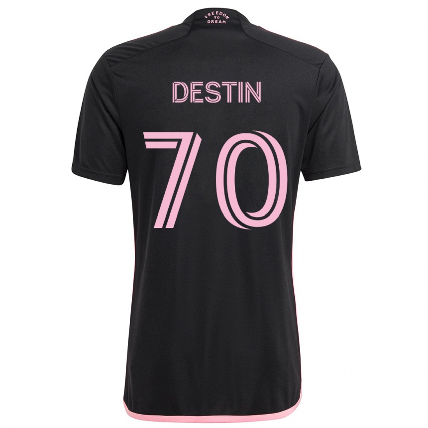 Kids Football Bryan Destin #70 Black Away Jersey 2024/25 T-Shirt Uk