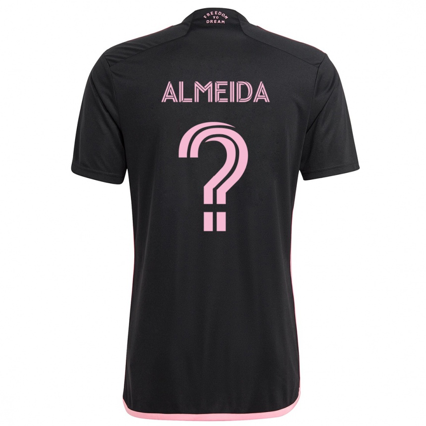 Kids Football Nicholas Almeida #0 Black Away Jersey 2024/25 T-Shirt Uk