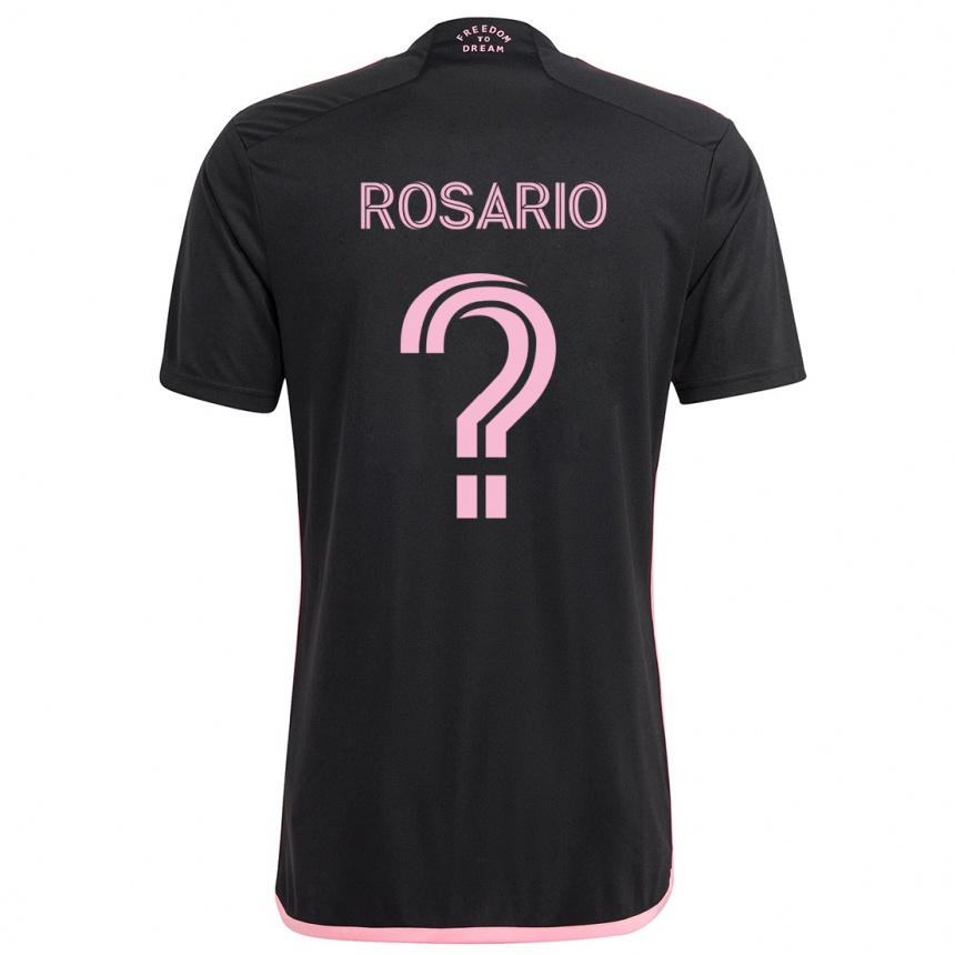 Kids Football Adrian Rosario #0 Black Away Jersey 2024/25 T-Shirt Uk