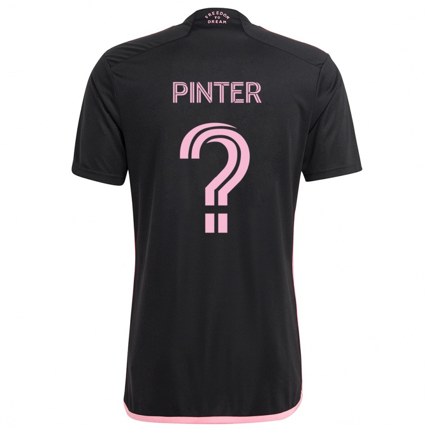 Kids Football Daniel Pinter #0 Black Away Jersey 2024/25 T-Shirt Uk