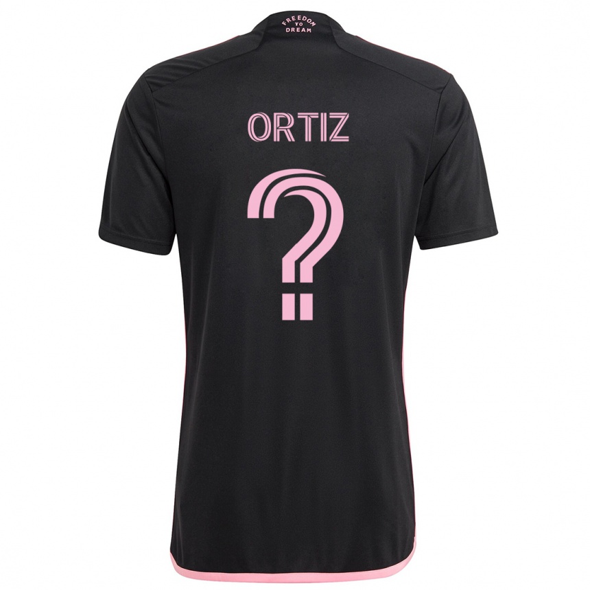 Kids Football Cristian Ortiz #0 Black Away Jersey 2024/25 T-Shirt Uk