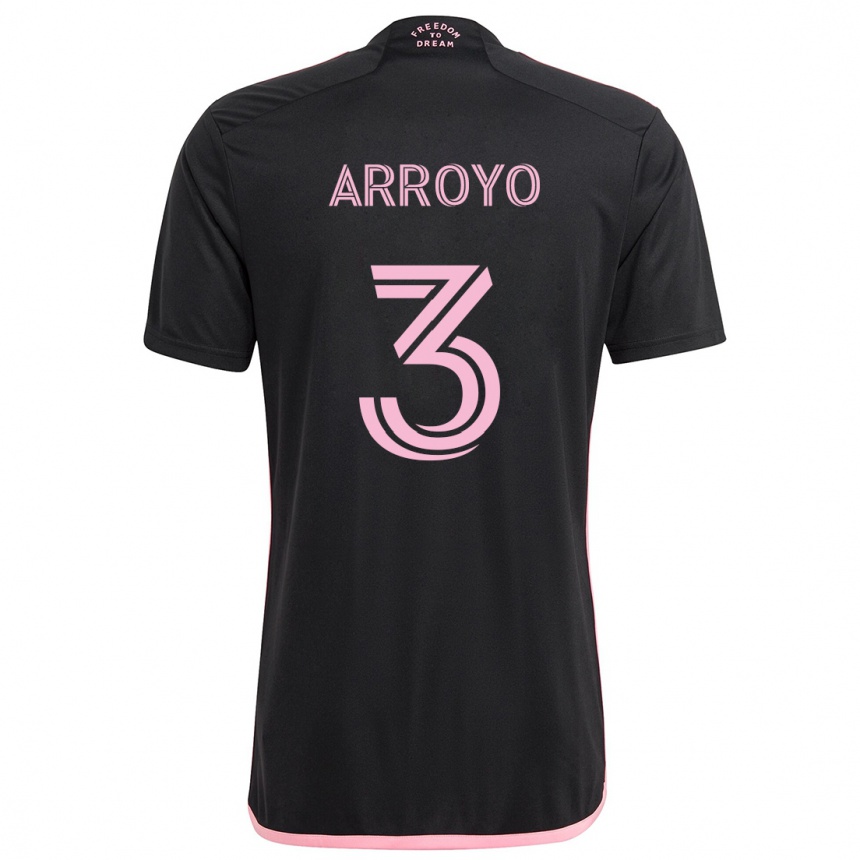 Kids Football Dixon Arroyo #3 Black Away Jersey 2024/25 T-Shirt Uk