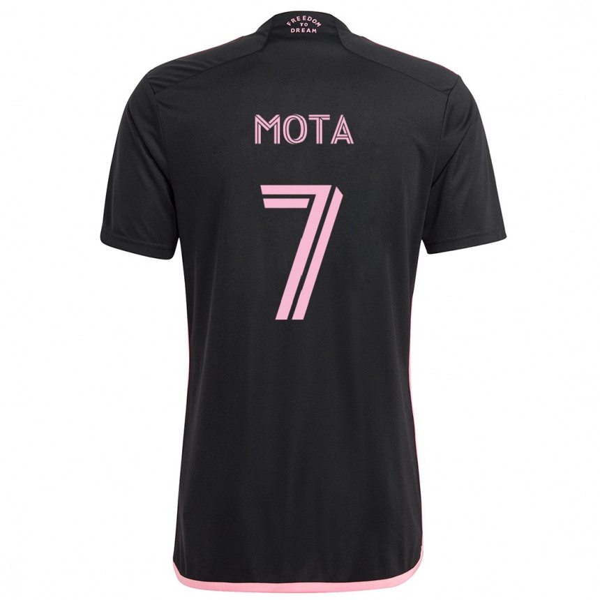 Kids Football Jean Mota #7 Black Away Jersey 2024/25 T-Shirt Uk