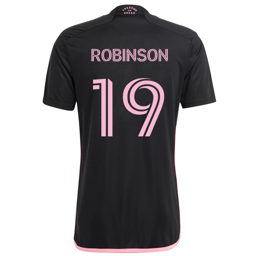 Kids Football Robbie Robinson #19 Black Away Jersey 2024/25 T-Shirt Uk