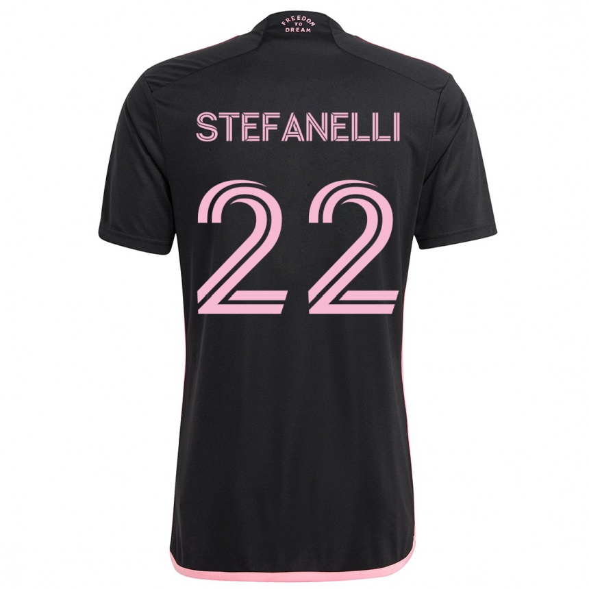 Kids Football Nicolás Stefanelli #22 Black Away Jersey 2024/25 T-Shirt Uk