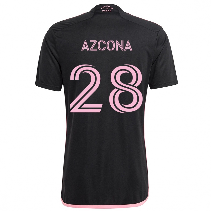 Kids Football Edison Azcona #28 Black Away Jersey 2024/25 T-Shirt Uk