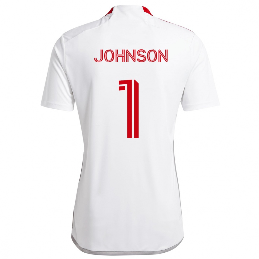 Kids Football Sean Johnson #1 White Red Away Jersey 2024/25 T-Shirt Uk