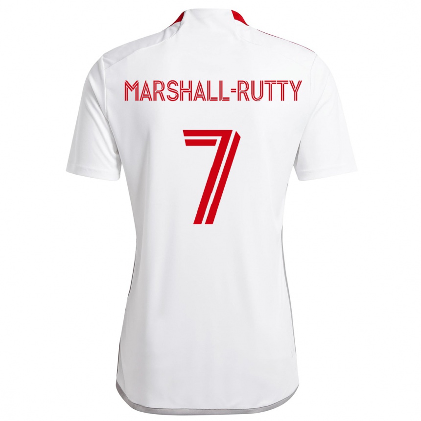 Kids Football Jahkeele Marshall-Rutty #7 White Red Away Jersey 2024/25 T-Shirt Uk