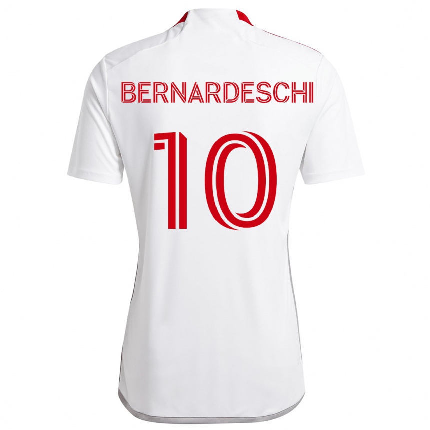 Kids Football Federico Bernardeschi #10 White Red Away Jersey 2024/25 T-Shirt Uk