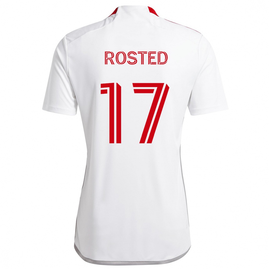 Kids Football Sigurd Rosted #17 White Red Away Jersey 2024/25 T-Shirt Uk