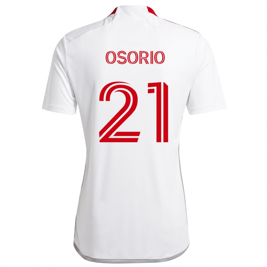 Kids Football Jonathan Osorio #21 White Red Away Jersey 2024/25 T-Shirt Uk