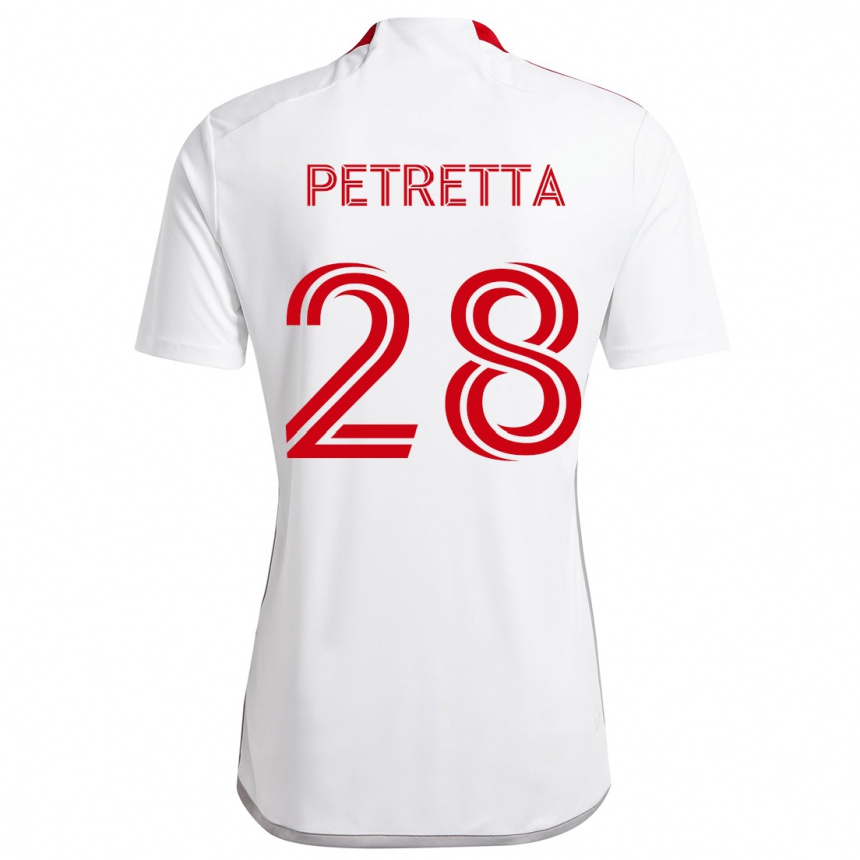 Kids Football Raoul Petretta #28 White Red Away Jersey 2024/25 T-Shirt Uk