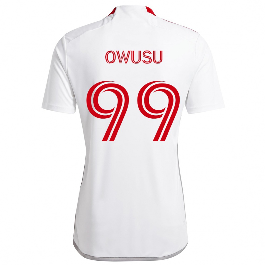 Kids Football Prince Osei Owusu #99 White Red Away Jersey 2024/25 T-Shirt Uk