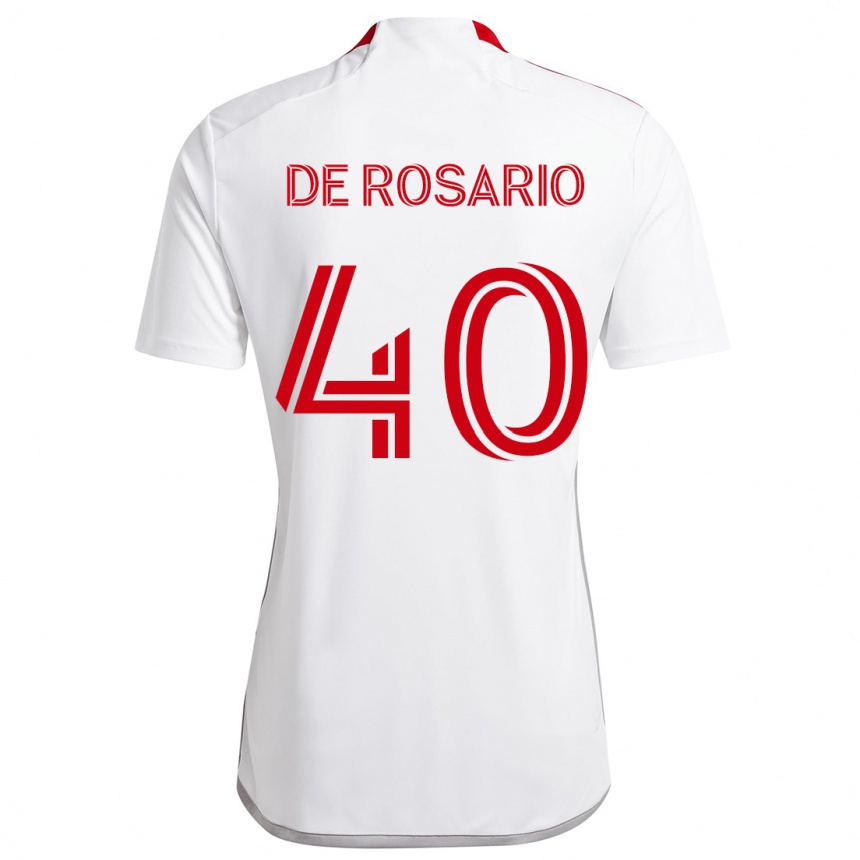 Kids Football Adisa De Rosario #40 White Red Away Jersey 2024/25 T-Shirt Uk