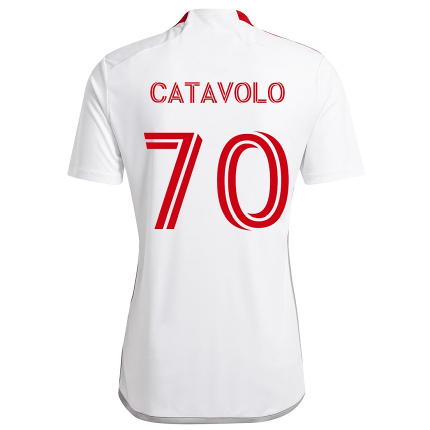 Kids Football Matthew Catavolo #70 White Red Away Jersey 2024/25 T-Shirt Uk