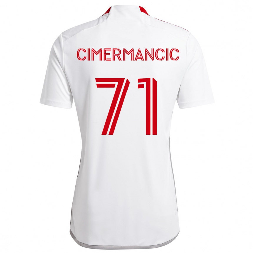 Kids Football Markus Cimermancic #71 White Red Away Jersey 2024/25 T-Shirt Uk