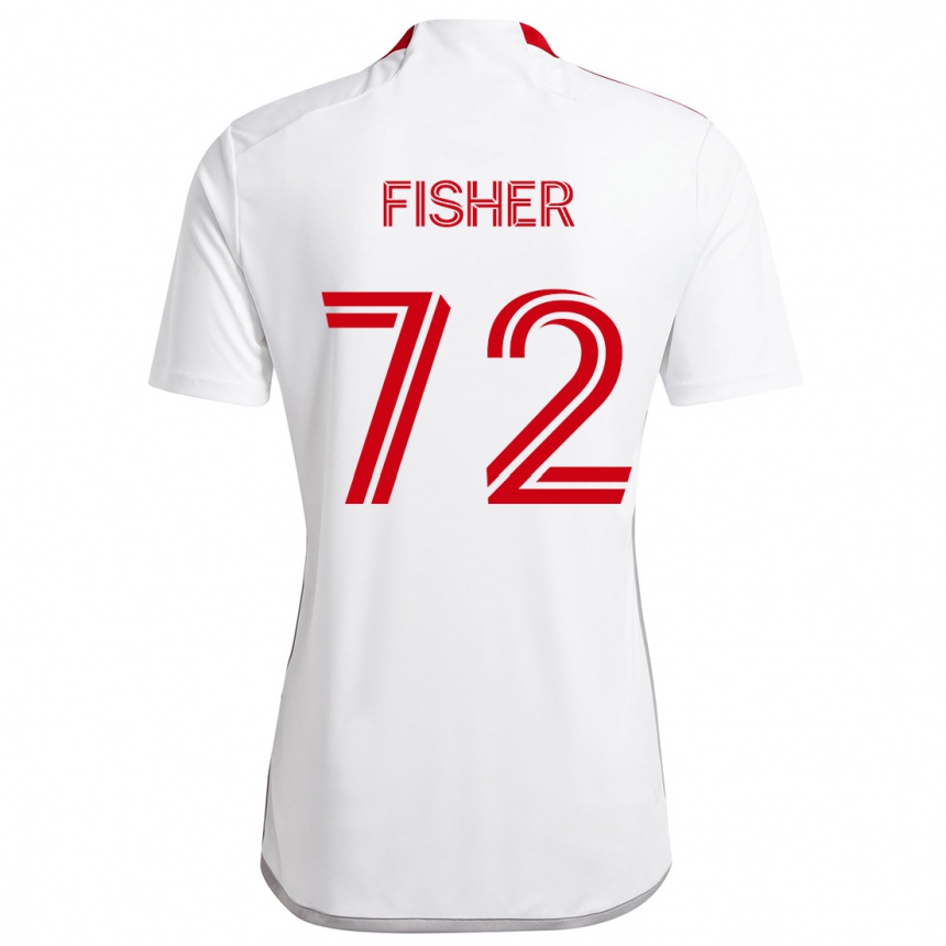 Kids Football Mark Fisher #72 White Red Away Jersey 2024/25 T-Shirt Uk