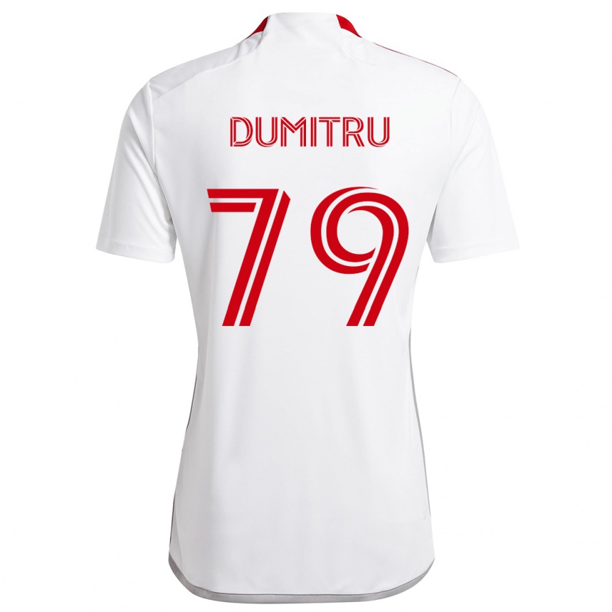 Kids Football Andrei Dumitru #79 White Red Away Jersey 2024/25 T-Shirt Uk