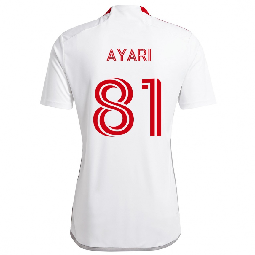 Kids Football Hassan Ayari #81 White Red Away Jersey 2024/25 T-Shirt Uk