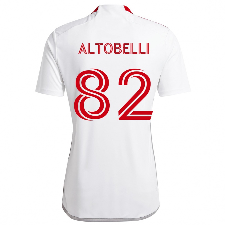 Kids Football Julian Altobelli #82 White Red Away Jersey 2024/25 T-Shirt Uk