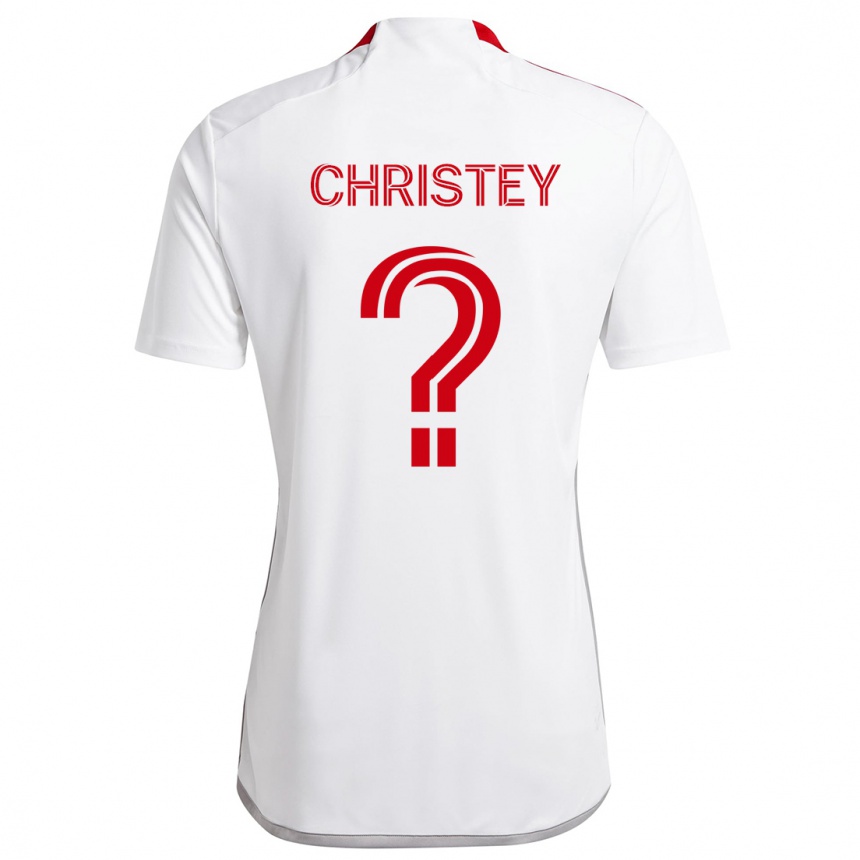 Kids Football Quentin Christey #0 White Red Away Jersey 2024/25 T-Shirt Uk