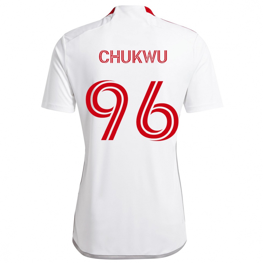 Kids Football Richard Chukwu #96 White Red Away Jersey 2024/25 T-Shirt Uk