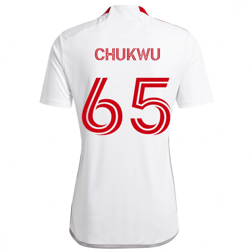 Kids Football Joses Chukwu #65 White Red Away Jersey 2024/25 T-Shirt Uk