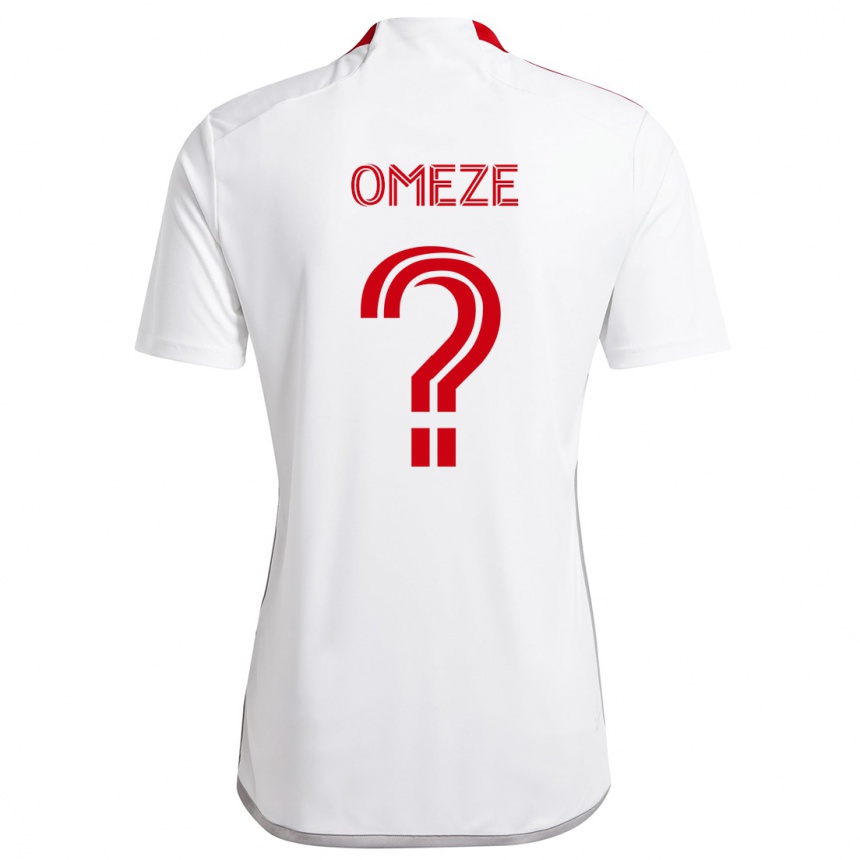 Kids Football Chimere Omeze #0 White Red Away Jersey 2024/25 T-Shirt Uk