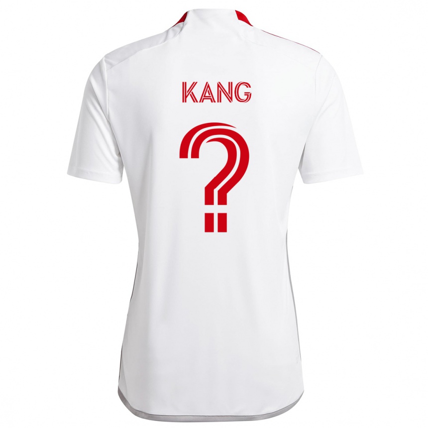 Kids Football Ethan Kang #0 White Red Away Jersey 2024/25 T-Shirt Uk