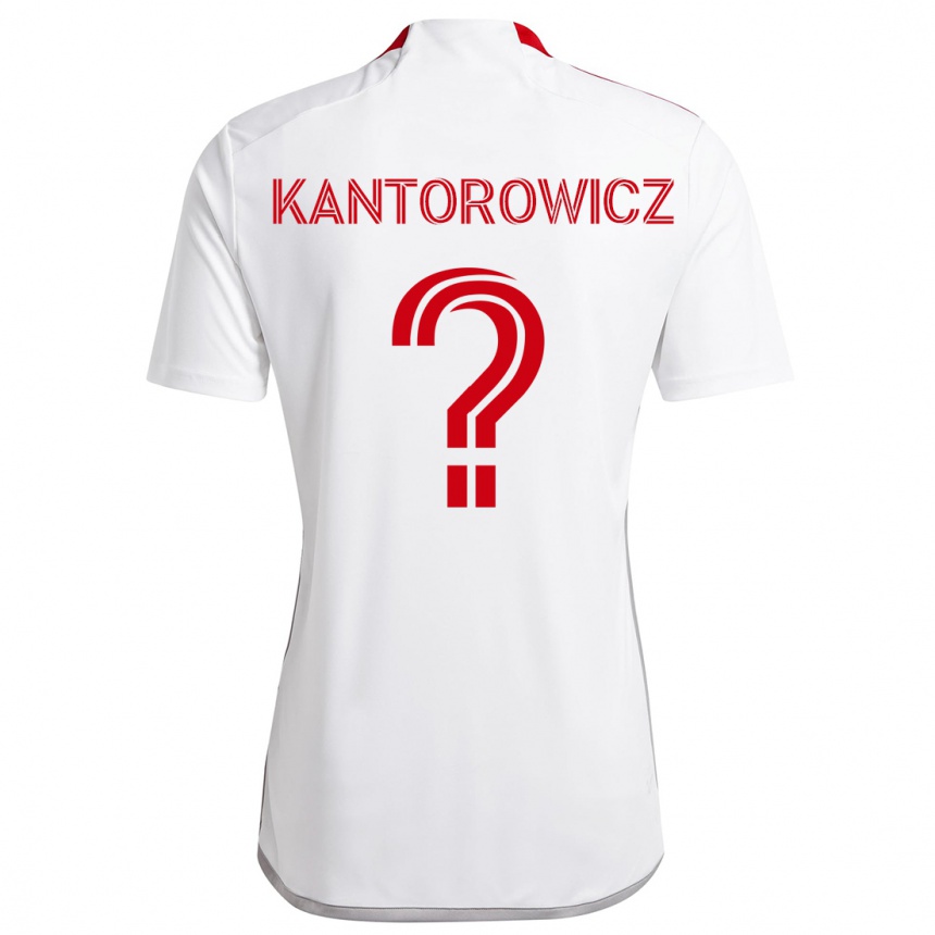 Kids Football Dominic Kantorowicz #0 White Red Away Jersey 2024/25 T-Shirt Uk