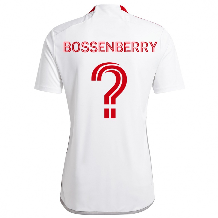 Kids Football Antone Bossenberry #0 White Red Away Jersey 2024/25 T-Shirt Uk