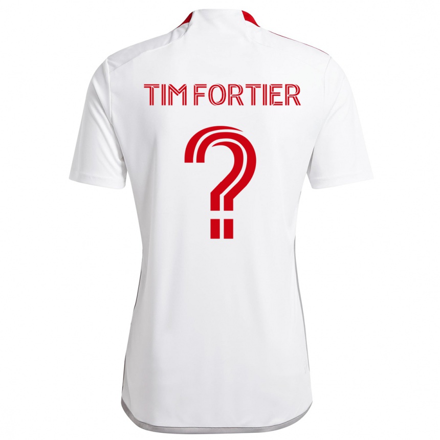 Kids Football Tim Fortier #0 White Red Away Jersey 2024/25 T-Shirt Uk