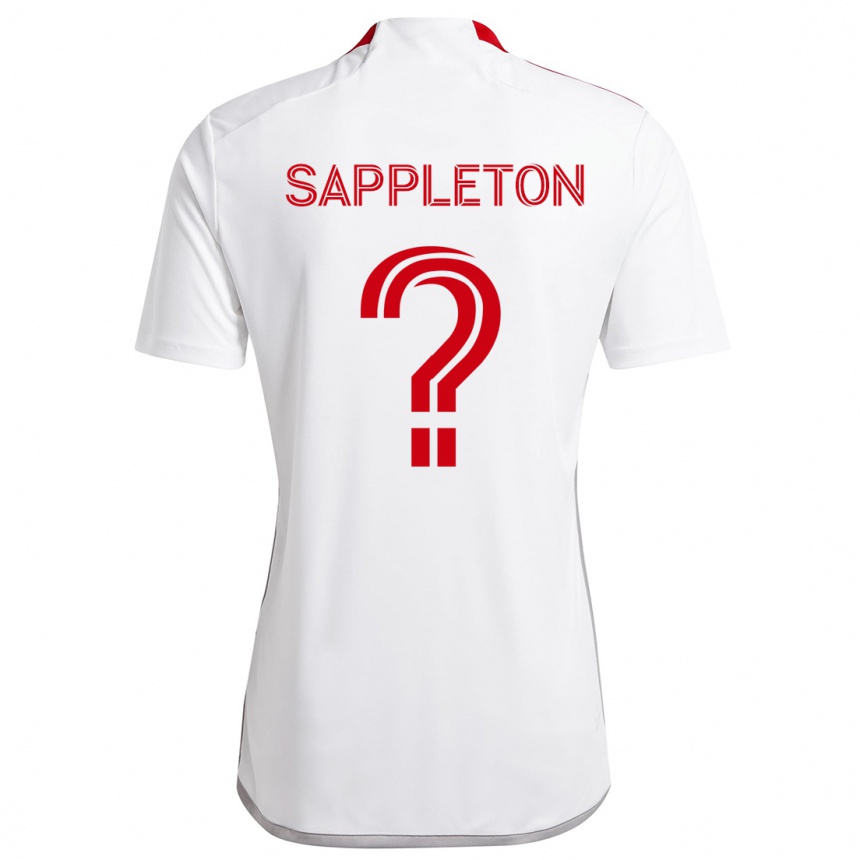 Kids Football Spencer Sappleton #0 White Red Away Jersey 2024/25 T-Shirt Uk